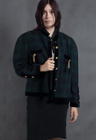 VINTAGE, SHORT, CHECKERED JACKET FROM THE 90S