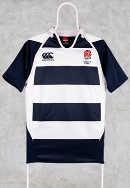Canterbury England Rugby Jersey Black White Hooped Challenge