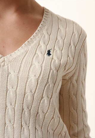 90S VINTAGE RALPH LAUREN SPORT BEIGE JUMPER 1198