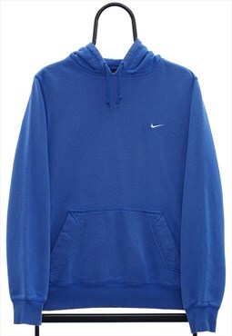 Vintage Nike Logo Blue Hoodie Mens