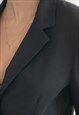 VINTAGE 80'S BLACK LONG FIT WOOL BLAZER
