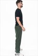 VINTAGE 90S CLASSIC PLEATED TROUSERS IN DARK GREEN