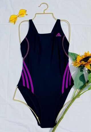 VINTAGE ADIDAS 90S THREE STRIPE SPORTY SWIMSUIT