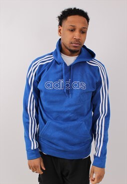 Vintage Men's Adidas Bright Blue Pull Over Hoodie