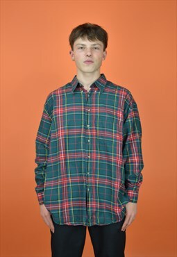 Vintage two colour checkered long sleeve shirt