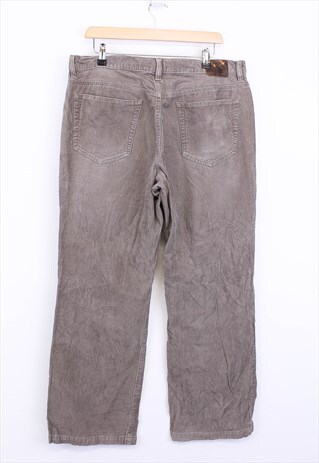 Vintage Sonoma Corduroy Trousers Stone Grey Wide Leg 90s 