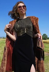 Vintage 60s Celine Black Velvet Evening Gown