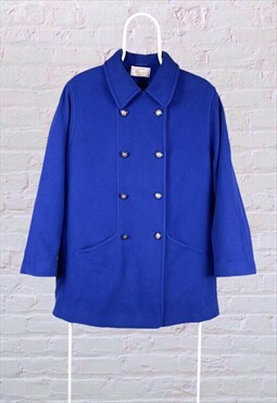 Vintage Eastex Wool Pea Coat Blue Women's UK 16