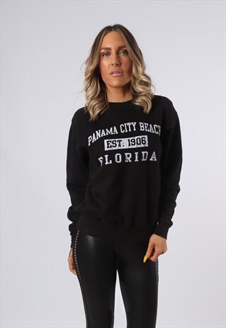 SWEATSHIRT JUMPER OVERSIZED PANAMA BEACH LOGO UK 10 (GO4K)