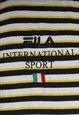 VINTAGE FILA STRIPED EMBROIDERED LOGO T-SHIRT MULTI