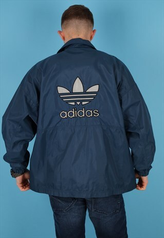 VINTAGE ADIDAS WINDBREAKER JACKET IN BLUE NJ772