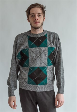 VINTAGE 80S CLASSIC JUMPER IN GREY