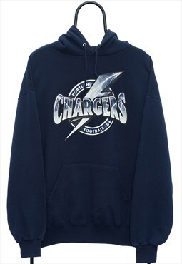 Vintage Portland Chargers Graphic Navy Hoodie Mens