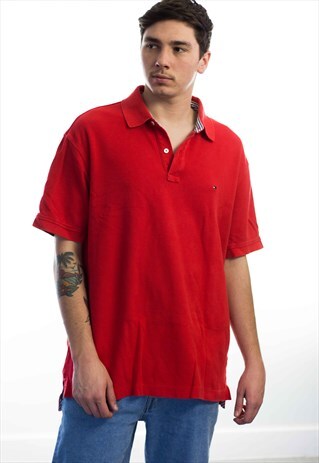 VINTAGE TOMMY HILFIGER LOGO POLO SHIRT 90S XL 14.3