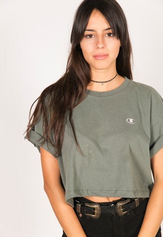 VINTAGE 90S USA CROP T-SHIRT/ R750