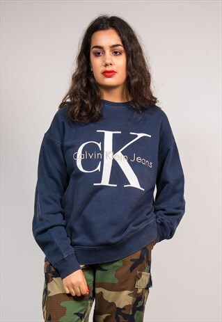 90'S CALVIN KLEIN NAVY SWEATSHIRT JUMPER