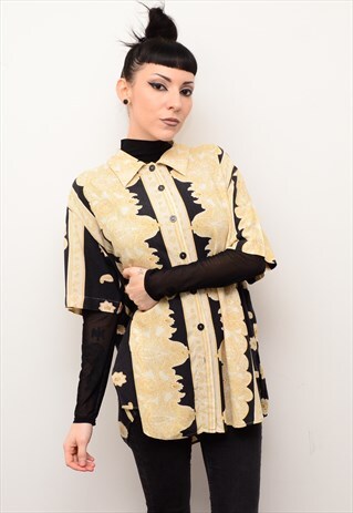 VINTAGE 90'S INDIE ABSTRACT PATTERNED OVERSIZED SHIRT