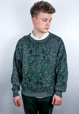 VINTAGE 90S PATTERNED KNIT JUMPER