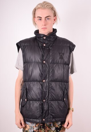 MENS VINTAGE PADDED GILET MEDIUM BLACK 90S