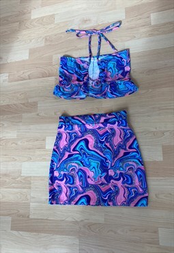 Marble swirl skirt set