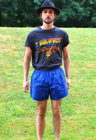 VINTAGE 80S SPORTS SHORTS GYM - XL/D8 - BLUE - FESTIVAL