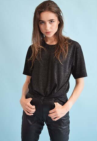 90'S RETRO GRUNGE SHIMMER OVERSIZED JERSEY T-SHIRT TOP
