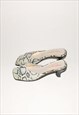 VINTAGE Y2K SNAKE PRINT HEEL SHOES IN BEIGE