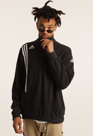 VINTAGE ADIDAS EMBROIDERED LOGO 1/4 ZIP SWEATSHIRT