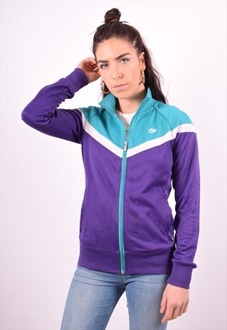 NIKE WOMENS VINTAGE TRACKSUIT TOP JACKET SMALL MULTI 90'S