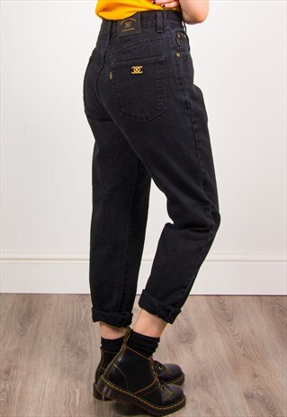 VINTAGE 90'S BLACK HIGH WAIST MOM JEANS