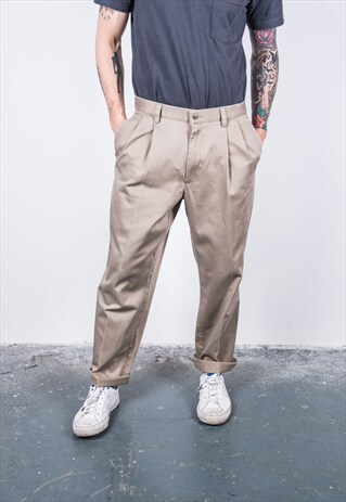 DOCKERS VINTAGE 1980S BEIGE TROUSERS