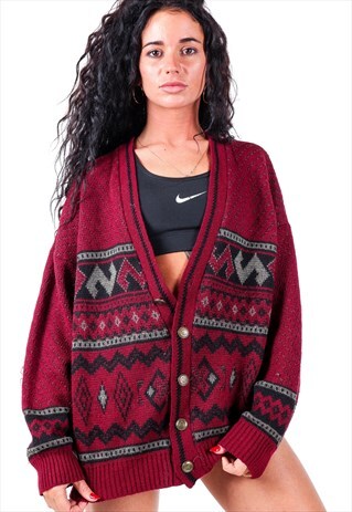 VINTAGE PATTERNED KNIT CARDIGAN K561