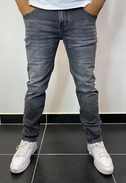 JUSTYOUROUTFIT Mens Slim Fit Jeans Charcoal