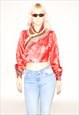 VINTAGE Y2K STRETCHY SHINY LONG SLEEVE TOP IN RED