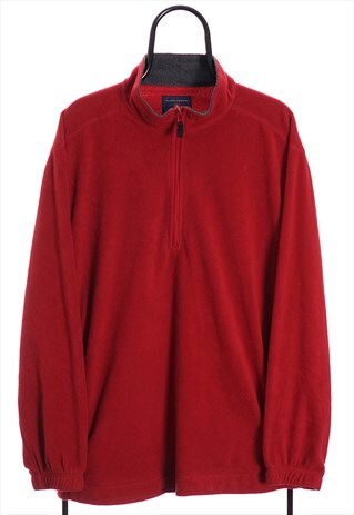 VINTAGE SADDLEBRED RED QUARTER ZIP FLEECE WOMENS