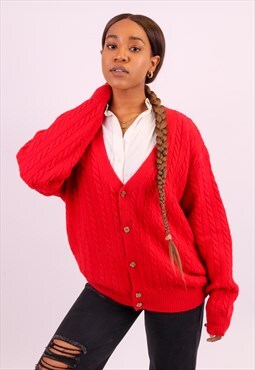 Vintage United Colors of Benetton Knit Cardigan in Red