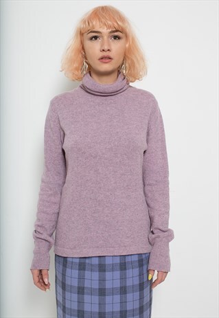 POWDERED LAVENDER TURTLENECK VINTAGE PULLOVER
