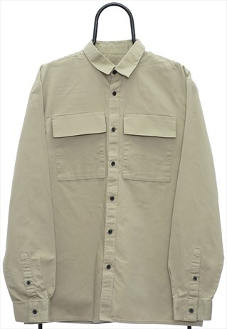 Vintage Beige Long Sleeved Shirt Womens