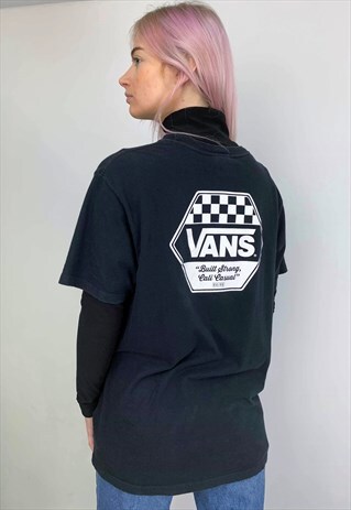 VANS CHECKERBOARD GEOFF ROWLEY 66/99 BLACK GRAPHIC T-SHIRT