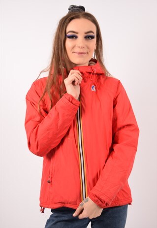 VINTAGE K-WAY WINDBREAKER JACKET RED
