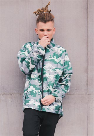 CAMO WINDBREAKER - GREEN/GREY