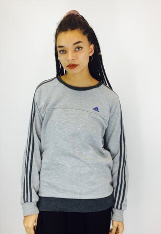 ADIDAS CLASSIC 3 STRIPE EMBROIDERED SWEATSHIRT