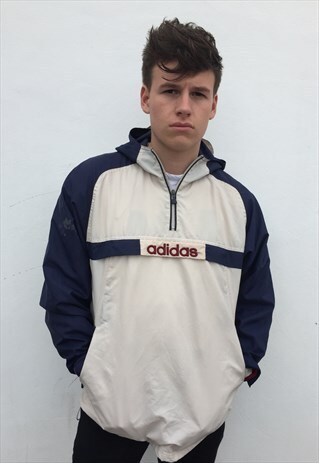 VINTAGE ADIDAS 1/4 ZIP WINDBREAKER JACKET