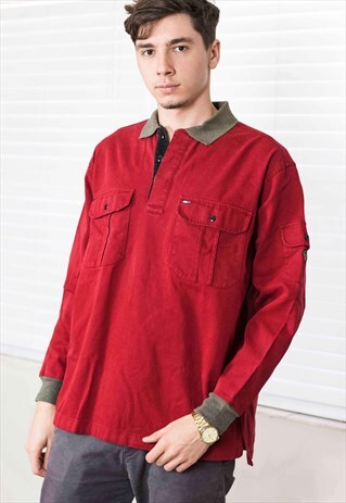 VINTAGE TOMMY HILFIGER SHIRT LOGO 90S M 20.8