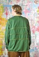 PATCHWORK GREEN LONG SLEEVE TOP