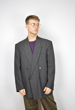 Vintage grey classic 80's suit blazer