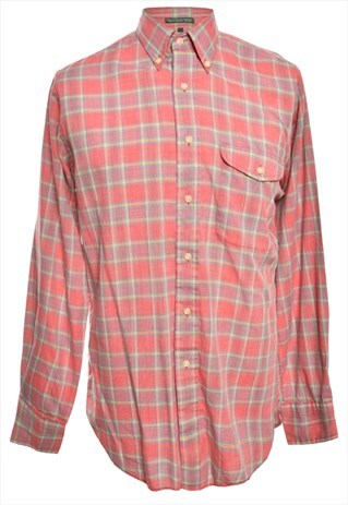 MULTI-COLOURED CHECKED IZOD LONG SLEEVED SHIRT - M