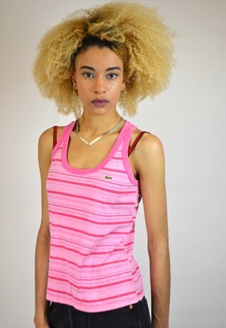VINTAGE 90'S LACOSTE STRIPED RACER BACK VEST TOP