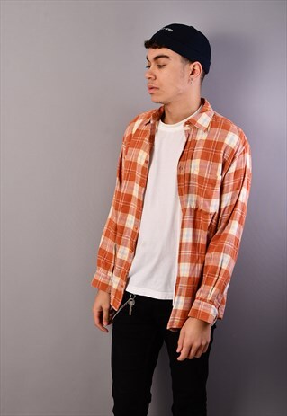 ORANGE CHECK FLANNEL SHIRT CS2387