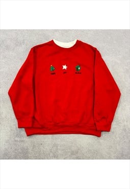 Vintage Christmas Sweatshirt Women's L